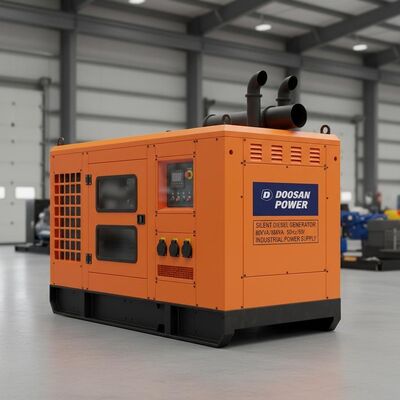 Generador diesel silencioso Doosan 80KVA 88KVA Generador de energía diesel con motor de 50hz y 60hz para suministro continuo de energía industrial